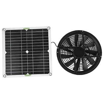 ソーラーパネルファンキット、100W防水ソーラーパワー排気ファンIP65防水、屋外ポータブル換気扇屋根裏ファン鶏小屋、温室、小屋、ペットハウス用に静かに冷却