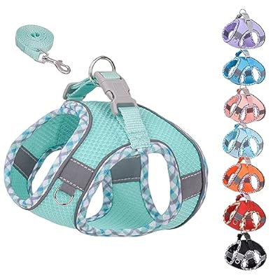 PET 小型犬 猫 中型犬 ハーネス リードセット 牽引ロープ 胸当て 胴輪 ドッグウエア 反射光ストリップ..