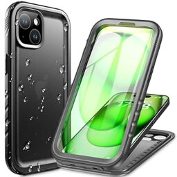 【衝撃吸収・防水防塵】Cozycase iPhone 15Plus用 ケース - iPhone15Plus用 防水ケース「ストラップ付き/半透明マット感/360度全面保護/米軍/カメラ保護」 iPhone15Plus用 ケース「完全防水/海/お風呂/