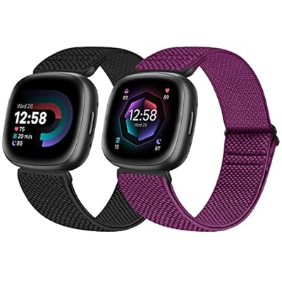 ナイロン弾性交換用時計バンド、快適で調節可能なストレッチ スポーツ バンド ストラップ、Fitbit Versa 4/Fitbit Versa 3/FitbitSense 2/FitbitSense バンドに対応