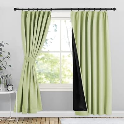 完全遮光 カーテン 二重カーテン 100％遮光 厚手 暗幕 裏地付き 二枚仕立て 幅100cm丈135cm ? 2枚セッ..