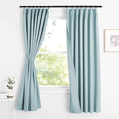 カーテン 遮光 1級 断熱 防寒 省エネ 冷暖房の効率アップ 防音 カフェーカーテン 出窓 腰窓 部屋 寝室 幼児園 喫茶店 幅100cm丈110cm 空色 2枚セット