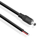 DC電源ケーブル 5.5x2.1mm オス DCジャック 16AWG 10A 大電流用 DCプラグ 0.5m+1m 2本セット