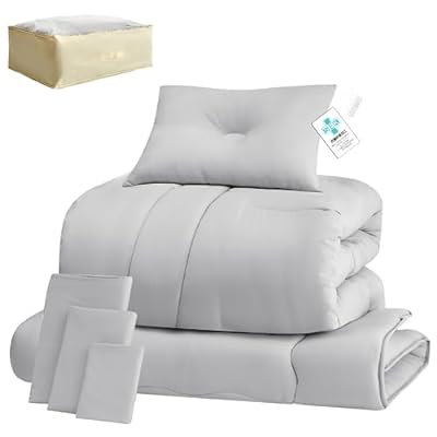 布団セット シングル 組布団7点セット 寝具セット【固綿入り敷布団・洗える掛け布団・枕・布団カバー3点・収納ケース】 掛けふとん マットレス兼用 ピーチスキン加工 オールシーズン ほこりの出にくい 抗菌防臭 防カビ 軽量 来客用 お昼寝用 SEK認証