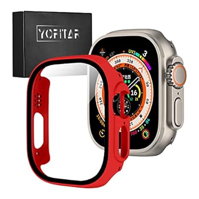 YOFITAR Apple Watch Ultra 2/Apple Watch ultra用 ケース 49mm アップルウォッチウルトラ保護49mm カバー ガラスフィルム 一体型 PC素材 全面保護 超薄型 装着簡単 耐衝撃 高透過率 指紋防止 傷