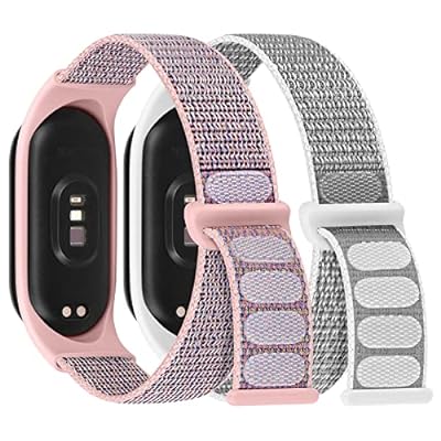 ナイロンバンド 対応Xiaomi Mi Band 6 5 4 3/Amazfit Band 5，スポーツループバンド 新しいナイロン軽..