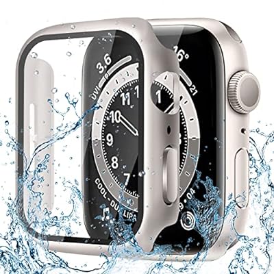 Apple Watch用 ケース iWatch Series 9/SE2/SE/8/7/6/5/4 45mm対応 超薄型 アップルウォッチ用 ケース 防水 硬度9H 強化ガラス 高透過率 高耐久 耐衝撃 全面保護 Apple Watch用 カバー スターライト色スターライトモデル商品説明【対応機種】45mm専用のApple Watch 保護ケース、 Apple Watch Series 9 、Series 8 、Series 7 対応いたします。※ご購入する前に、まずはアップルウォッチ裏面で記載されたサイズをご確認してください。【防水＆防塵】内蔵されたシールでスクリーンへの浸水を防いで、何度もApple Watch ケースを外して水を拭き取る必要がありません。 シャワー、手洗い、汗、雨、スポーツなどの日常着に最適です。 強化ガラス表面に施された撥油コーティングにより、アップルウォッチ ケースのガラス面に水が溜まることはありません。 [ご注意：ダイビングなどの深層水耐性には適しません]。【全面保護＆9Hの硬度】このApple Watch カバーの液晶保護フィルムは硬度9Hの強化ガラスを採用し、アップルウォッチ カバーのフレームはPC（ポリカーボネート）素材で構成されます。耐傷性、耐衝撃性に優れ、アップルウォッチへの落下や傷など、不測の事態の損傷を最小限に抑えてます。【高タッチ感度＆高透過率】このApple Watch ケースをつけたまま、タッチスクリーンに直接触れ、スピーカーやマイクもすべて簡単にアクセスできます。各ボタンは高いタッチ感度を提供して、スムーズで快適な操作を実現します。高透光率なアップルウォッチ カバーで、Apple Watch 元の画質と視覚を完全に復元します。【簡単に取り付け】スナップオンデザインでApple Watch バンドを取り外しなくて簡単にApple Watch ケースを装着でき、タッチ操作や充電も簡単に行えます。