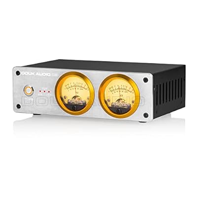 Douk Audio VUメーター デュアルアナログ ディスプレイ DB パネルMIC LINE サウンドレベルメーター (シルバー)