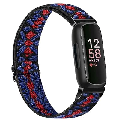 ストレッチナイロンスマートウォッチベルトFitbit Inspire 3/Fitbit Inspire 2/Fitbit Inspire/Fitbit Inspire HR/Fitbit Ace 2/Fitbit Ace 3 バンドに対応 調節可能通