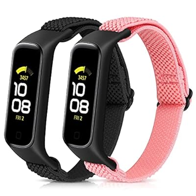 弾性時計バンドソフトナイロン 調節可能交換ベルト対応Samsung Galaxy Fit 2,通気性居心地の良いスポーツストラップ男性と女性に適用できます