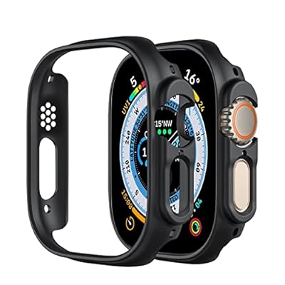 【2023年秋発売モデル】Apple Watch Ultra 2/Ultra 49mm ケース PC素材 衝撃吸収 簡易着脱 超薄型 シンプル 軽量 アップルウォッチUltra 49mm アップルウォッチ カバー(ブラック)