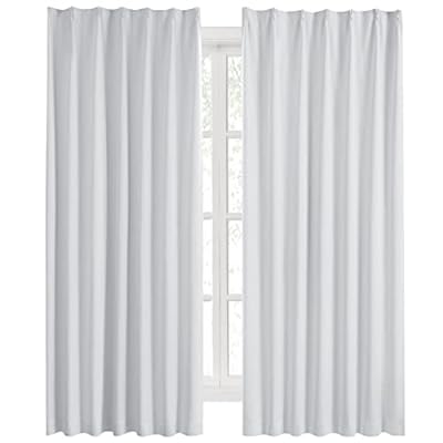 カーテン 1級遮光 2枚組 幅100cm丈80cm アイスグレー 断熱 防寒 防音 省エネ 厚手 無地 おしゃれ 洗える リビング用 (アイスグレー, 幅100cm×丈80cm)