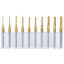 10ピース0.8mm-3.175mmエンドミル 彫刻ビット超硬バータングステンバー リューター ビット チタン・コート・カーバイド ドリル カッター タングステ...