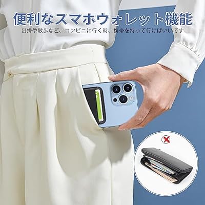 magsafe カードケース スマホ magsafeウォレット カード入れ SUICA 定期入れ 最大7枚収納可能 カードホルダー iPhoneカードケース 持ち歩き便利 iPhone 14/iPhone 13/iPhone 12シリーズ兼用 （ブラ