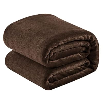 SE 毛布 シングル ブランケット 冬用 ふわふわ 暖かい 軽量 洗える マイクロファイバー フランネル 掛け毛布 静電気防止 オールシーズン 140X200cm ブラウン