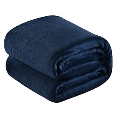SE 毛布 セミダブル ブランケット 冬用 ふわふわ 暖かい 軽量 洗える マイクロファイバー フランネル 掛け毛布 静電気防止 オールシーズン 160X200cm ネイビー