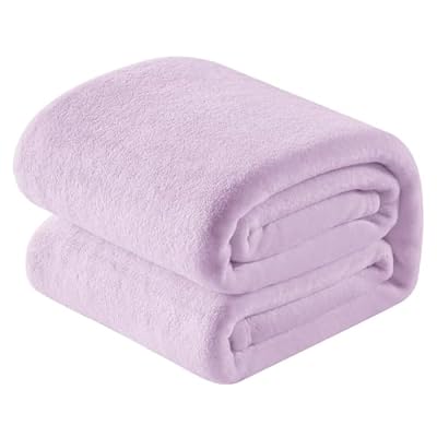 SE 毛布 セミダブル ブランケット 冬用 ふわふわ 暖かい 軽量 洗える マイクロファイバー フランネル 掛け毛布 静電気防止 オールシーズン 160X200cm パープル