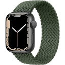 コンパチブル apple watch バンド iwatch バンド 編組バンド apple watch Ultra/8/7/6/5/4/3/2/1/SEに対応 38mm/40mm/41mm 42mm/44mm/45mm/49mm 着け心地 アップルウォッチ用バンド シリコン糸＆ABSアダプター色グリーンモデル商品説明【肌に優しいシリコーン糸】伸縮性のあるシリコーン糸混紡リサイクルヤーンの織り込みによって作られました。驚くほど快適な着け心地を追求した伸縮性のあるデザインなので、長い時間着用しても負担になりません。【優れた通気性】とても軽いので、激しく動く運動時や寝ている時などにも装着感が気にならない。また、バンド全体に細かい穴が空いており通気性が高いため、汗をかきやすいジョギングなどの運動時にもぴったりです。夏シーズンの暑い日などにも涼しい装着感。【アレルギーフリー、金属アレルギーでも安心】アダプターは高品質なABSで作られました。軽量、頑丈で耐久性があります。また、ABS素材なので、金属アレルギーの方でも安心してご使用できます。【適用機種】Apple Watch Series SE/Ultra/8/7/6/5/4/3/2/1の全シリーズに対応出来ます。アップルウォッチ38mm/40mm/41mm、 42mm/44mm/45mm/49mm に対応、男女兼用の設計。※Apple watch付属いません。【お気に入り】流行に左右されない上品なスタンダードデザイン。お気に入りの1本を選べるのが魅力です。毎日身に着けるのが楽しくなりそうです。また、その日のファッションや気分に合わせて使い分けてもよいですね。