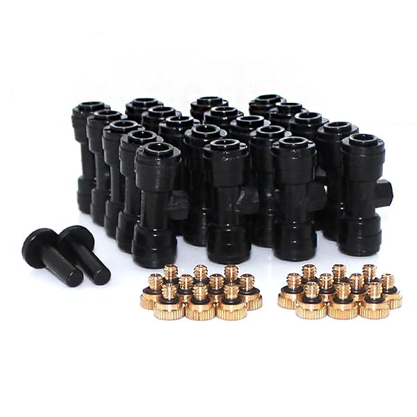 ミストノズルセット噴霧ノズル 灌漑システム 点滴ノズル自動散水セット 散水ノズル 散水用具 自動散水 冷却スプレー 屋外冷却ミストシステム 散水ホース ガーデン 花 植物 盆栽用 家庭園芸 植物育成 温室加湿アダプター ミスト 20点セット