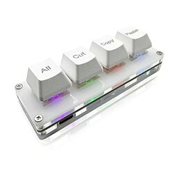 ミニ4キーセレクトオールカット コピーペースト マクロパッド Ctrl A X C V ショートカット 片手キーボード RGB ゲーミング メカニカルキーボード OSUキーパッド プログラマブルキーボード 仕事やゲーム用 (ホワイト)