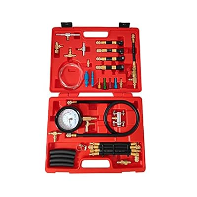 アップグレードされた燃料噴射圧力テスターキット、燃料圧力計 ゲージ 0-120PSI、燃料噴射システムに適用、4つの燃料パイプクイックコネクタが装備