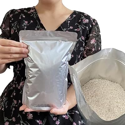 お米保存袋 米袋 1kg お米 保存容器 アルミ袋 ジッパー付き 袋 (冷蔵庫保存) チャック付き 遮光袋 (S：米袋 1kg用20枚)