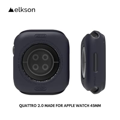 (エルクソン) Apple Watch 45mmバンパーケース Quattro 2.0シリーズ 頑丈なケース Apple WatchとiWatch Series 9 8 7用 ミリタリーグレードの丈夫な保護カバー 柔軟な耐衝撃 ブルー