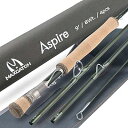 Maxcatch Aspire - フライロッド 40Tカーボンファイバー 陽極酸化リールシート 4ピースフライフィッシングロッド 5/6/8wt (ダークグリーン, 9 039 6 wt)