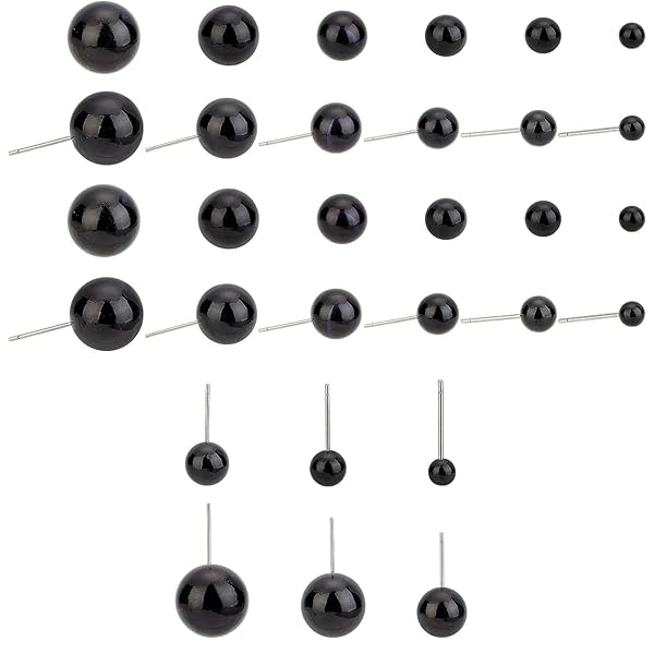 約206個/箱 人形 さし目 4/6/8/10/12/14mm ぬいぐるみの目 スチールピン付き テディベア アイ 目玉 ド..