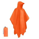 レインポンチョ レインコート ポンチョ メンズ レディース レインウェア 雨具 防水 アウトドア 自転車 通学 通勤 ハイキング 多機能 収納袋付き (オレンジ...