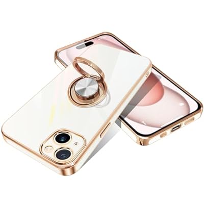 iPhone15 用 ケース リング付き アイフォン15 カバー スマホケース リング 耐衝撃 携帯カバー 薄型 TPU シリコン スタンド機能付き 360回転車載ホルダー(ホワイト) iPhone15 用 ケース リング付き アイフォン15 カバー スマホケース リング 耐衝撃 携帯カバー 薄型 TPU シリコン スタンド機能付き 360回転車載ホルダー(ホワイト)