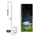 水草CO2用全長25cm co2 ディフューザー co2拡散器 アクリル製 バブルカウンター CO2ストーン・逆流逆止弁一体型 セラミックプレート交換可能 中型・小型水槽に適用 Mサイズ 全長25cm色大経全長25cmモデル商品説明射出成形で作られたセラミックプレートで交換できます。通常版の拡散プレートと比べると気泡がもっと細かくて、CO2溶解効率がもっと高いです。アクリル製でガラスのように透明で割れることがない、バブルカウンターに水を加え、CO2の添加量を目視で確認できます。U字CO2ディフューザーのフックに逆流防止弁が付いて、ワンタッチ着脱でチューブの取外しができます。水槽内のチューブがすっきり！本製品はCO2専用。 エアーポンプ不可。 拡散プレートを事前には数時間で水に浸してください。効果が良くになります。おまけ付きの滑り止めリングが清掃、プレートの交換時には、これをご利用して拡散プレートをキャップにかけて、ディフューザーのカップを握って取り外せます（ディフューザーの付け根を無理に折らないでください）。ご購入後のご不明点等がございましたら、ご遠慮なくお問い合わせください。CO2拡散器U型-25 アクアリウムで水草の育成にはCO2（二酸化炭素）が不可欠です。 水草の光合成を促進し成長に欠かせないCO2を水槽に添加するアクリル製CO2拡散器です。 水槽のフチに引っ掛けるだけの簡単設置！ セラミックプレートの上蓋は開くことができ、清掃・交換が簡単！ 本体：アクリル樹脂 拡散プレート：セラミック 本体長さ：255mm 本体重量：0.029kg 拡散部直径：32mm 拡散プレート直径：24mm ご注意： *化学式ペットボトル、化学式ボンベ、大型/小型ボンベに適用しており、CO2発酵式にはお使いいただけません。エアーストーンの代替目的にはお使いいただけません。 *メンテナンス 拡散部分はどうしても苔などでよごれてしまいがち セラミックプレートが開くことができ、清掃・交換が簡単！ 塩素系漂白剤や除藻剤に浸けて清掃してください。 目詰まりしないように、布やブラシなどでセラミックプレートを清掃しないでください。