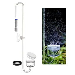 水草CO2用全長25cm co2 ディフューザー co2拡散器 アクリル製 バブルカウンター CO2ストーン・逆流逆止弁一体型 セラミックプレート交換可能 中型・小型水槽に適用 Mサイズ 全長25cm