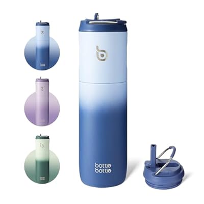 水筒 子供 直飲み 保温保冷 真空断熱 ボトル ステンレス ウォーターボトル 持ち運び ブルー 0.7L