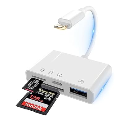 【2023年モデル型】SDカードリーダー 4in1マルチ 変換アダプタ OTG機能 高速データ転送 iPhone/iPad/iOSに対応 Lightning/SD/TF/USB3.0カードと互換性 同時充電 写真/ビデオ高速転送 設定不要 メモリカー