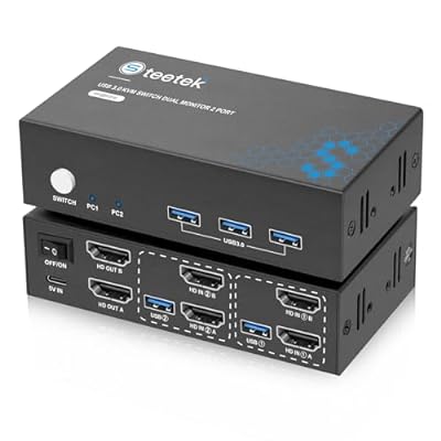 USB 3.0 KVMスイッチ デュアルモニター