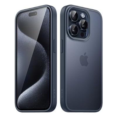 JEDirect マットケース iPhone 15 Pro 6.1インチ用 耐衝撃性ミリタリーグレードの落下防止 つや消しの半透明の背面電話カバー 指紋防止 (ストームブルー) JEDirect マットケース iPhone 15 Pro 6.1インチ用 耐衝撃性ミリタリーグレードの落下防止 つや消しの半透明の背面電話カバー 指紋防止 (ストームブルー)