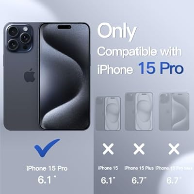 JEDirect マットケース iPhone 15 Pro 6.1インチ用 耐衝撃性ミリタリーグレードの落下防止 つや消しの半透明の背面電話カバー 指紋防止 (ストームブルー)