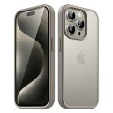 JEDirect マットケース iPhone 15 Pro 6.1インチ用 耐衝撃性ミリタリーグレードの落下防止 つや消しの半透明の背面電話カバー 指紋防止 (ナチュラルチタニウム)