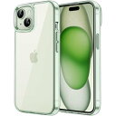 JEDirect iPhone 15 Plus 6.7インチ用 保護ケース 黄ばみなし 衝撃吸収 バンパーカバー 傷つけ防止 クリアバック (グリーン)