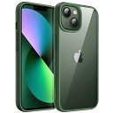 JEDirect iPhone 13 6.1インチ用 ケース 耐衝撃スマホバンパーカバー ソリッドカラー マットTPUフレーム 傷つけ防止 クリアバック (グリーン)(2)
