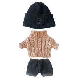人形の服 20cm　着せ替え　帽子+セーター+半ズボン　3点セット　ツイストセーター　ぬいぐるみ 用　綿人形の服　人形ベビー服 (b7)