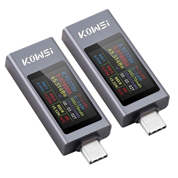 2個 360W 電圧電流チェッカー USB Cテスター メーター Type-C マルチメーターテスター TFTカラーディス..