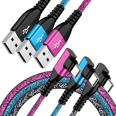 タイプc 充電ケーブル L字1.8M/3本 アンドロイド USB A-USB Cケーブル 90度設計/3重ナイロン Andriod usb type cケーブル スマホデータケーブル iPhone15充電コード Redmi Galaxy Pixel