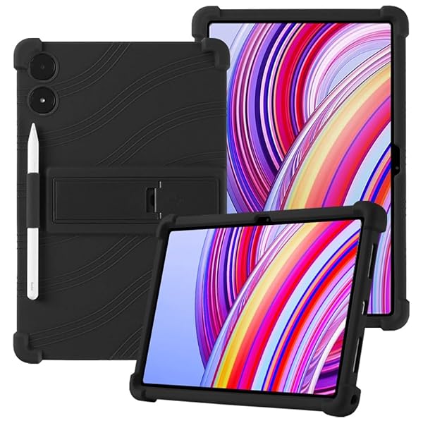 For Xiaomi POCO Pad/Redmi Pad Pro タブレット 12.1インチ ケースソフト シリコン ケース 耐衝撃 防滑 脱着簡単なシリコン保護カバースタンド機能付き、指紋防止 薄型 軽量 全面保護型 Xiaomi POCO Pa