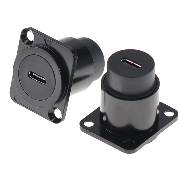 USB-Cシャーシパネルマウントソケットカプラー 防水コネクタ Type-Cメス-メスケーブル延長 IP65バルクヘッドパススルー 2個パック