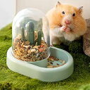 ハムスター 餌入れ 小動物用自動給餌 モルモット ハムスター餌 小鳥用食器 ハリネズミ エサ入れ お留守番対策 透明 固定 自動給餌器 無駄防ぐ 飛び散り対策 ハムスター用品 グリーン