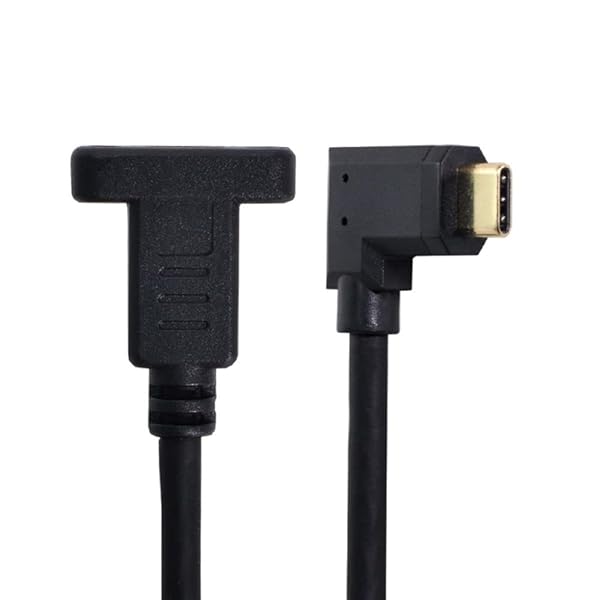 90度 左右角度 USB-C USB 3.1 Type C オス - メス 延長データケーブル 30cm