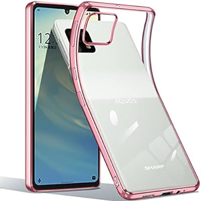 AQUOS sense6 / Sense 6s ケース クリア SHG07 SH-54B SHG05 透明 TPU 薄型 軽量 耐衝撃 メッキ加工 ソフトケース 人気 保護カバー(ローズゴールド)