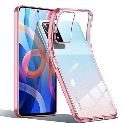 Xiaomi Redmi Note 11 ケース クリア カバー スマホケース 透明 TPU 薄型 軽量 耐衝撃 メッキ加工 ソフトケース 人気 保護カバー(ローズゴールド)